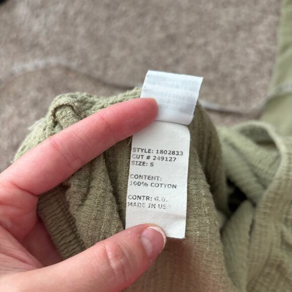 Cut Loose Women’s Ruched Cotton Crepe Pucker Pull On Cropped Pants Green S - Picture 6 of 12